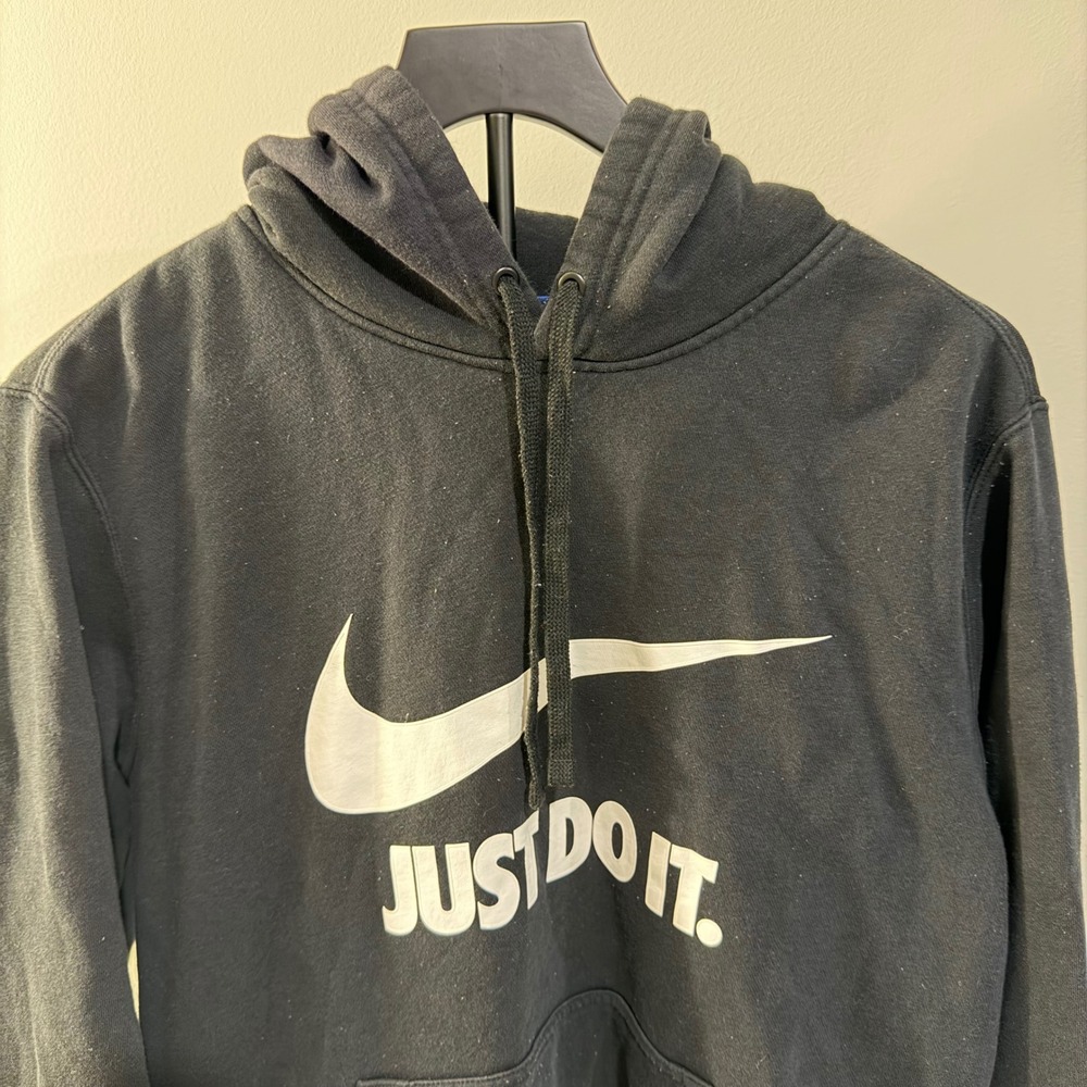 Nike Sportswear Just Do It Swoosh Pullover Hoodie Black Mens Medium - Picture 4 of 7